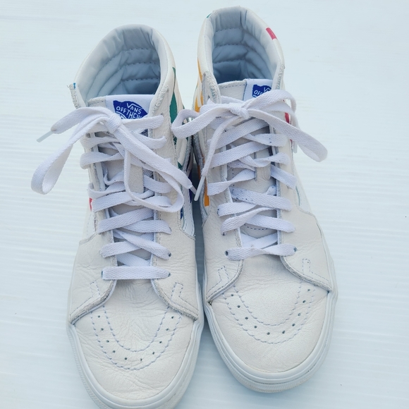 VANS Old Skool Route 66 rainbow sk8 high white sneakers - Picture 11 of 13